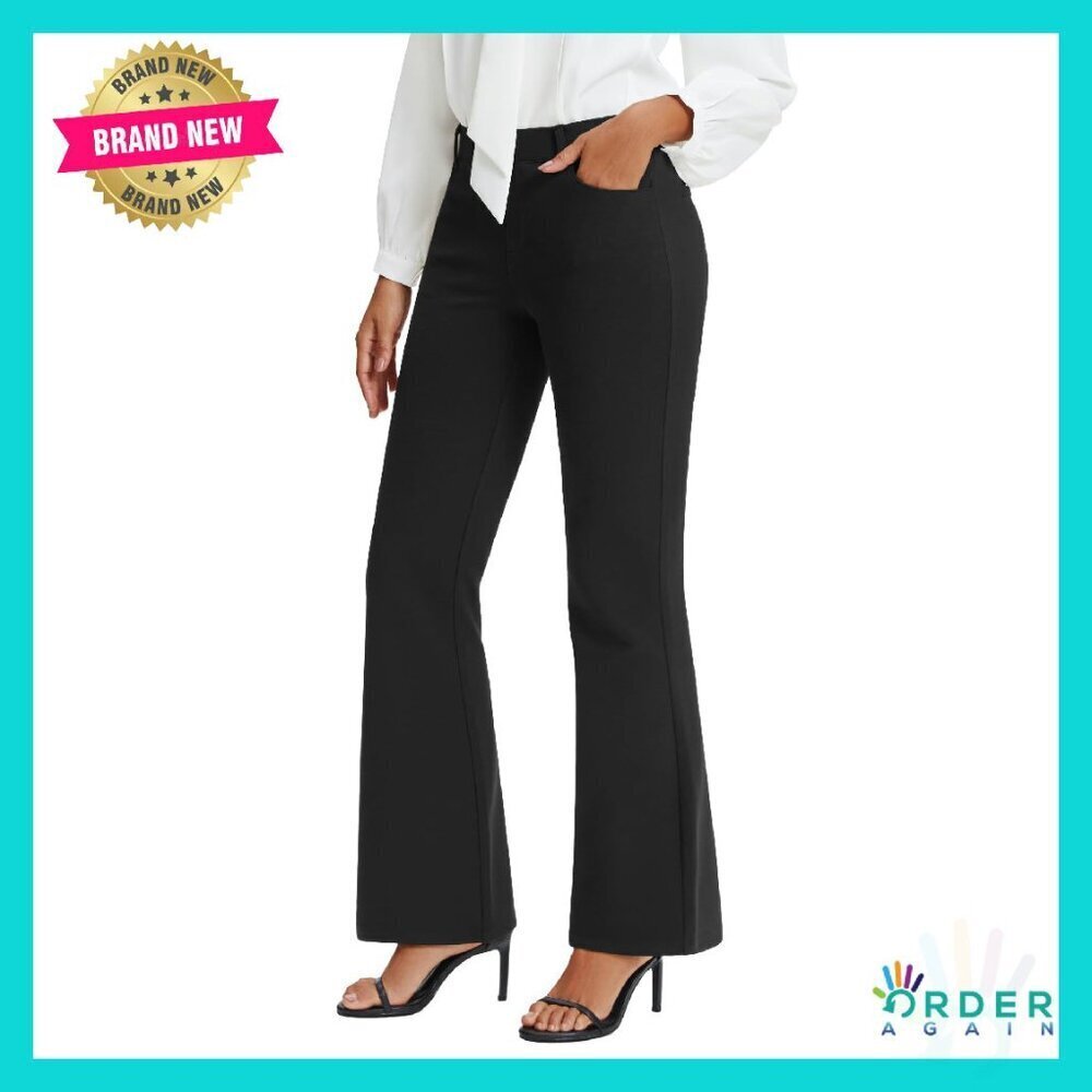 Bootcut Dress Pants High Waisted Stretchy Pull On Office Slacks Business Casual